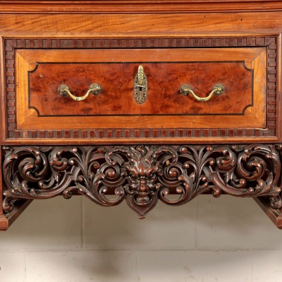 Cupboard with Mirror, Walnut Italy 20th Century