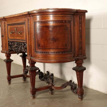 Cupboard with Mirror, Walnut Italy 20th Century