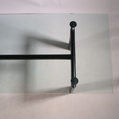 Table, Lacquered Metal and Crystal, Italy 1974 Le Corbusier, Cassina