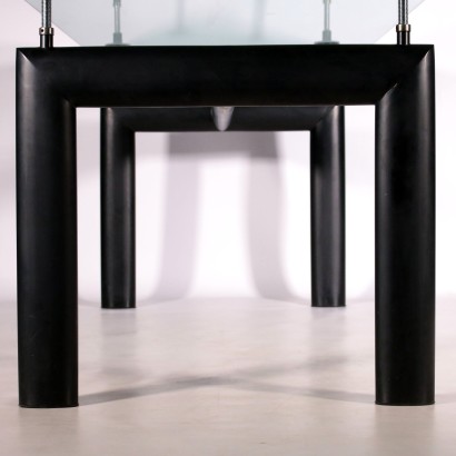 Table, Lacquered Metal and Crystal, Italy 1974 Le Corbusier, Cassina