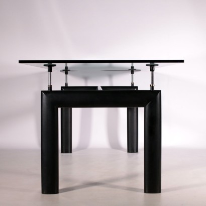 Table, Lacquered Metal and Crystal, Italy 1974 Le Corbusier, Cassina