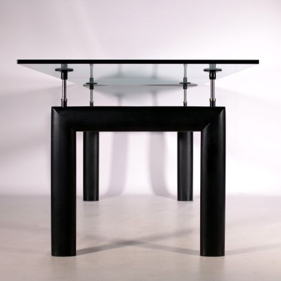 Table, Lacquered Metal and Crystal, Italy 1974 Le Corbusier, Cassina