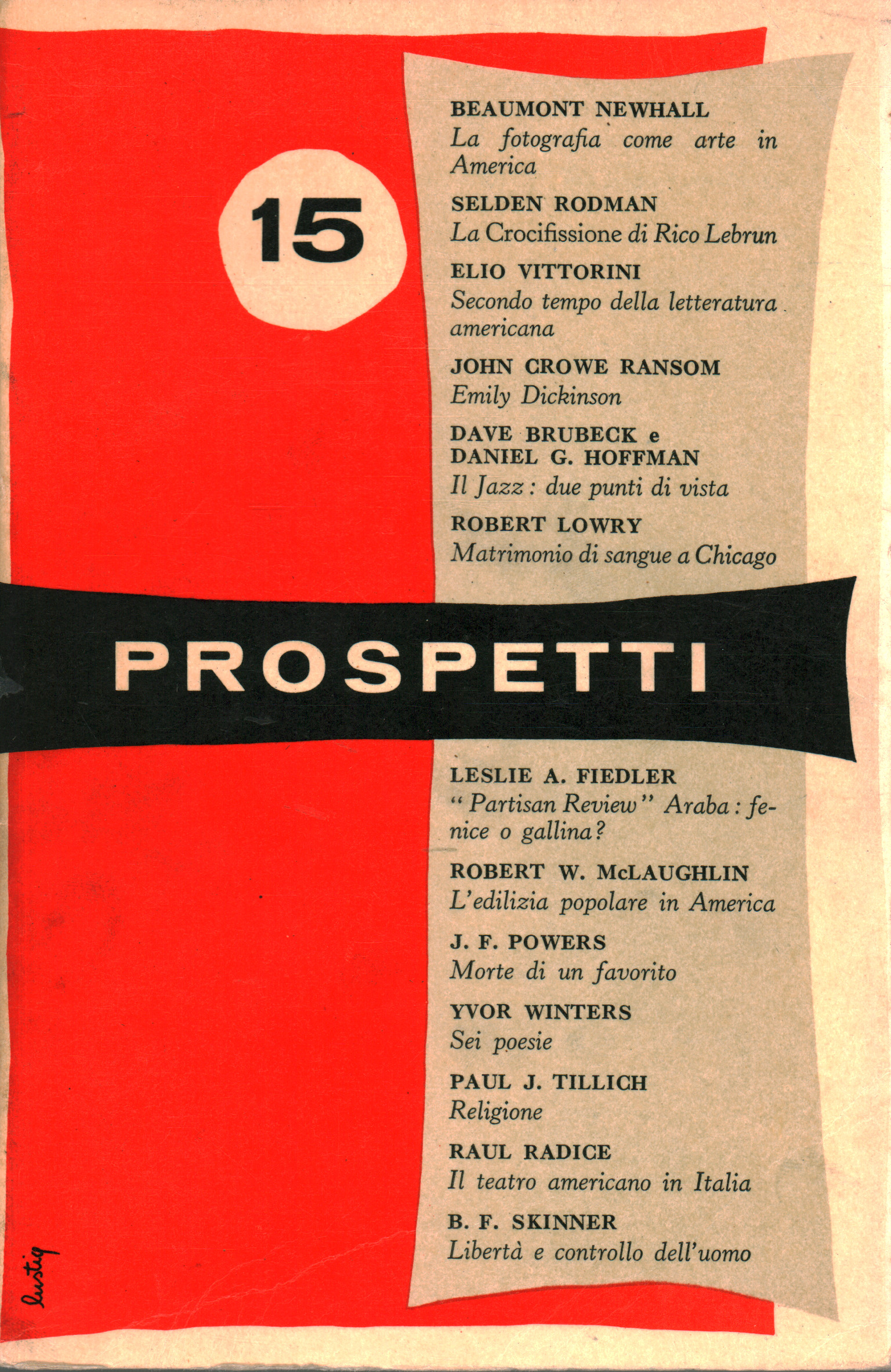 Prospetti. Quindicesimo numero Primavera 1956, AA.VV.