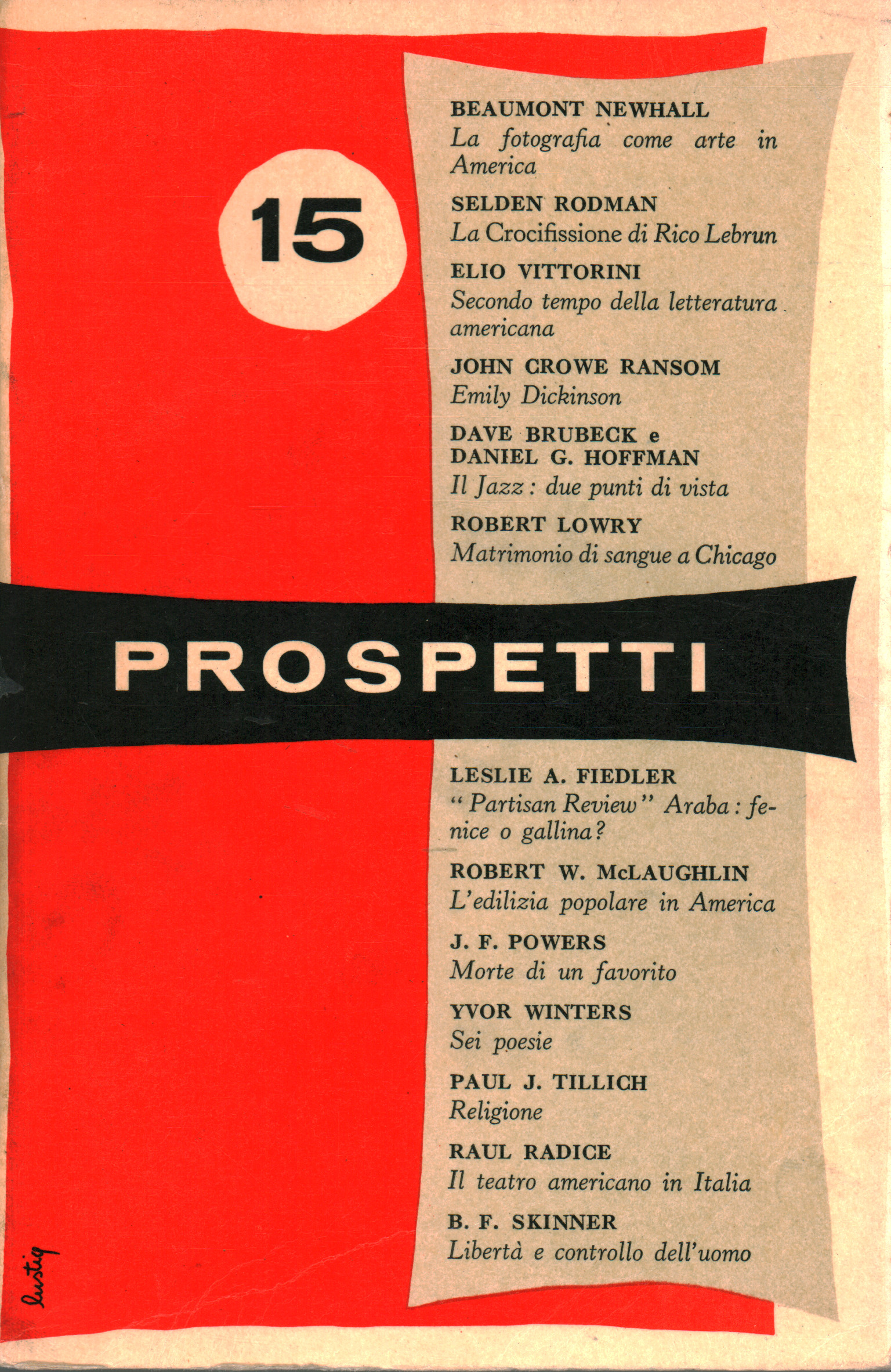 Prospetti. Quindicesimo numero, Primavera 1956, AA.VV.