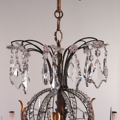 Eight Arms Chandelier, Iron and Glass Italy 19th Century