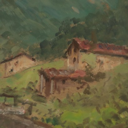 Landscape, Oil on Hardboard Angelo Fiessi 29th Century