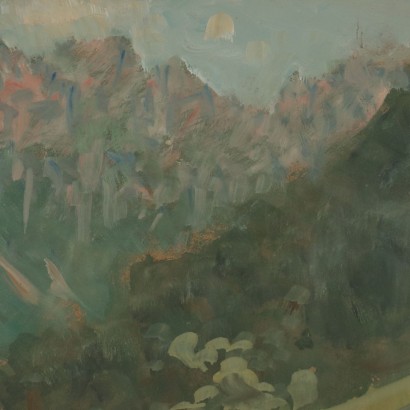 Landscape, Oil on Hardboard Angelo Fiessi 29th Century