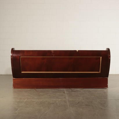 Queen Size Bed, Mahogany Veneer Italy 20th Century