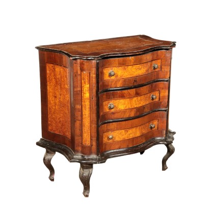 Small Dresser, Walnut Slab Italy 20th Century