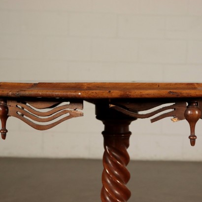 Octagonal Small Table, Walnut Burl Veneer, 19th Century