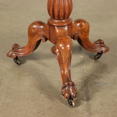 Octagonal Small Table, Walnut Burl Veneer, 19th Century