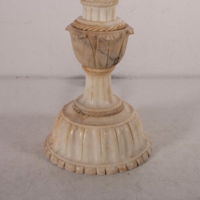 Alabaster Lamp, Alabaster and Fabric, 19th-20th Century