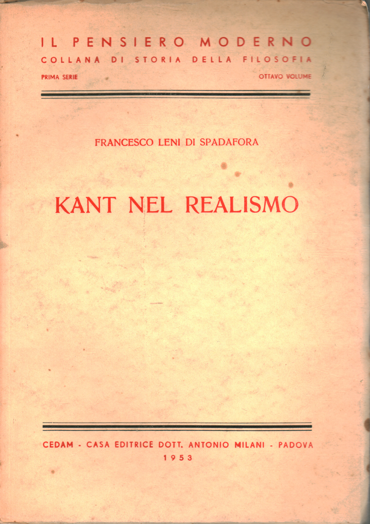 Kants realismus, Francesco Leni Von Spadafora