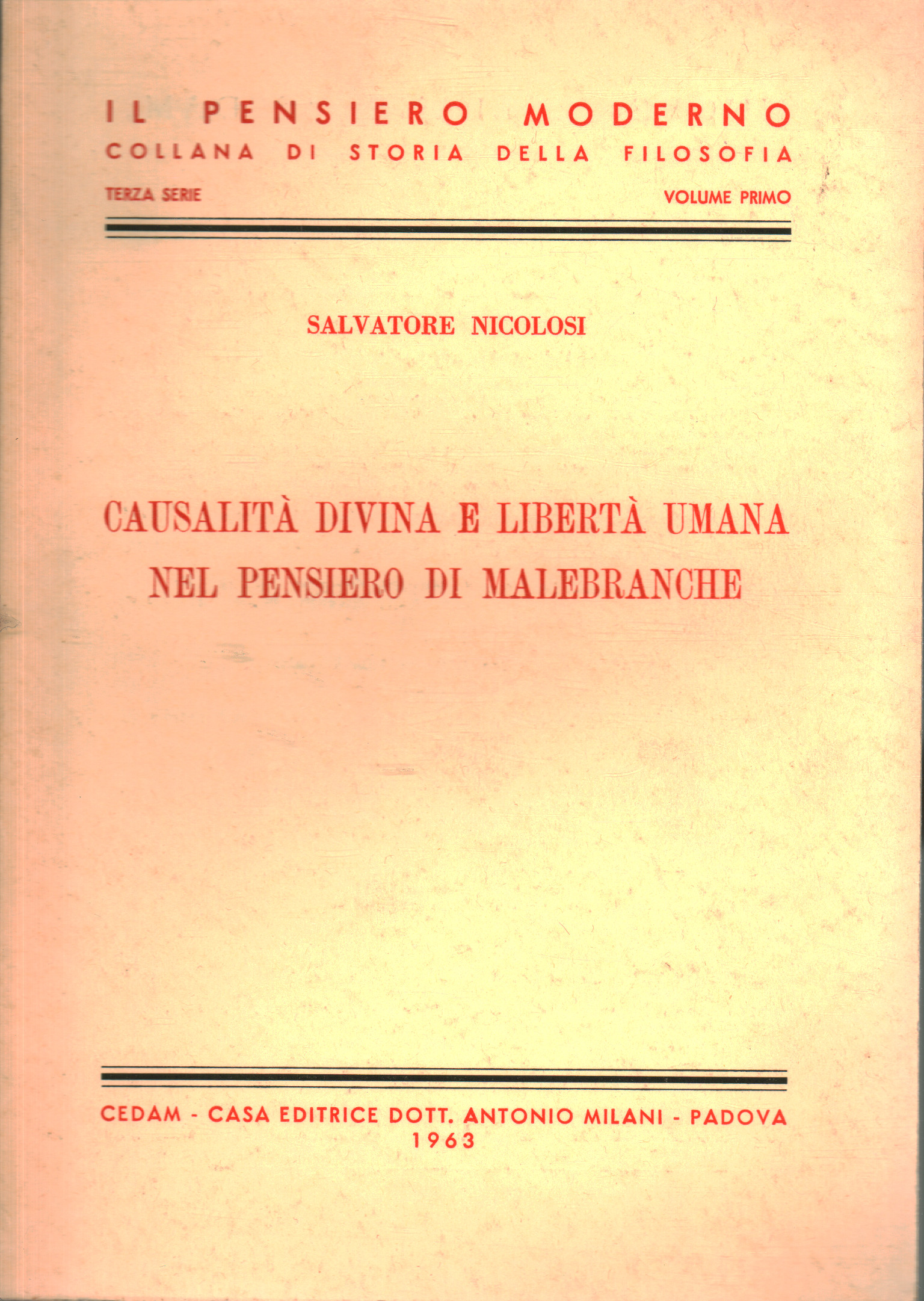 Casualità divina e libertà umana nel pensiero di, Salvatore Nicolosi