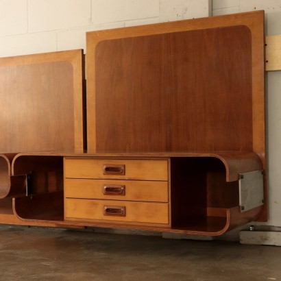 Furniture Beech and Walnut Veneer Italy 1960s Italian prodution