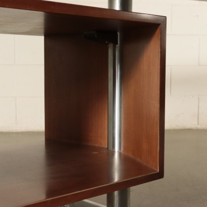 Desk Aluminum and Walnut Veneer Osvaldo Borsani 1970s Tecno