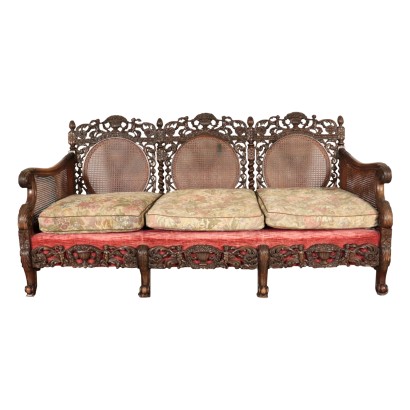 Antiquitäten, Sofas, antike Sofas, antike Sofas, antike italienische Sofas, antikes Sofa, neoklassizistisches Sofa, Sofa aus dem 19. Jahrhundert, Sofa im Neorenaissance-Stil