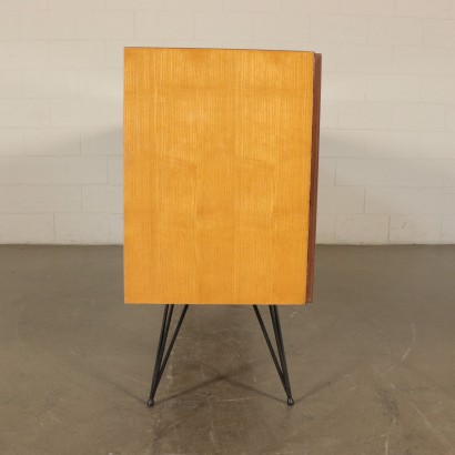 Buffet Ash and Mahogany Veneer, Metal, Polyester Italy 1960s