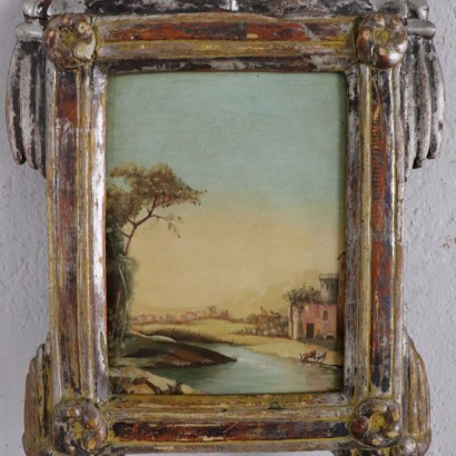 Pair of landscapes in frames of the late '700