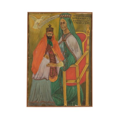 art, Italian art, twentieth century Italian painting, Hailè Selassie blessed by the Madonn