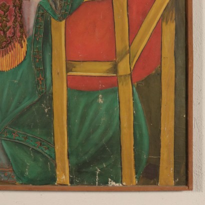 art, art italien, peinture italienne du XXe siècle, Hailè Selassie béni par la Madonn