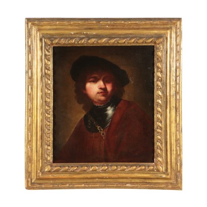 Sel-Portrait of Young Rembrandt, Copy, Oil on Canvas, 17th Century