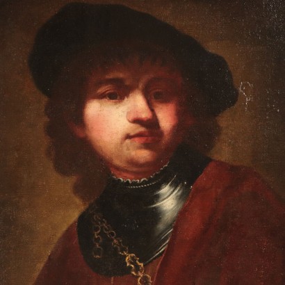 Sel-Portrait of Young Rembrandt, Copy, Oil on Canvas, 17th Century