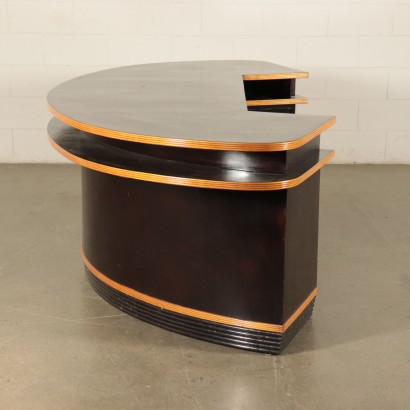 Reception Desk, Solid Veneered and Stained wood, Italy 1940s