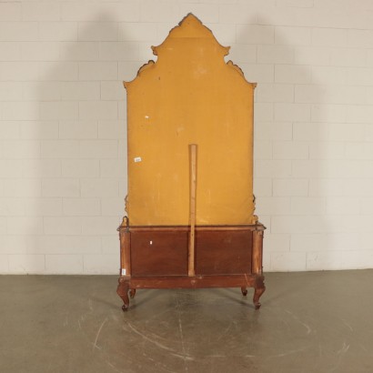 Dresser with Mirror, Walnut Burl and Marble, Italy 20th Century