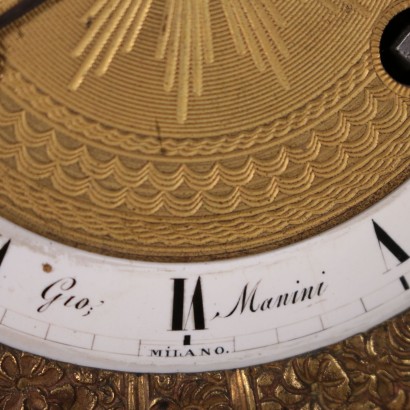 Bronze Table Clock, Giò Manini, Milan 19th Century