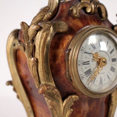 Table Clock, Metal and Bronze, Gulianetti Brothers, Italy 19th Century