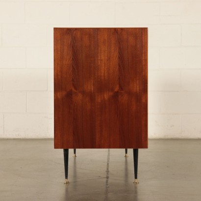 Sideboard, Teak Veneer Brass and Metal, Italy 1960s Italian Prodution