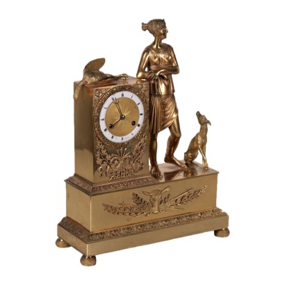 Bronze Table Clock, Giò Manini, Milan 19th Century