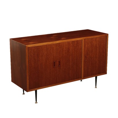 Sideboard, Teak Veneer Brass and Metal, Italy 1960s Italian Prodution