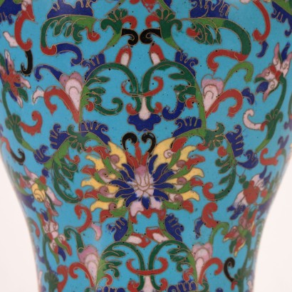 Paire de Vases Cloisonnés Yen Yen Chine '900