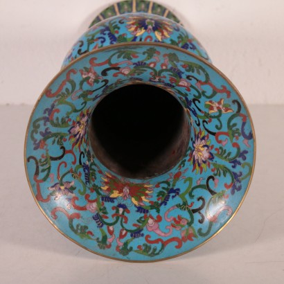 Paire de Vases Cloisonnés Yen Yen Chine '900