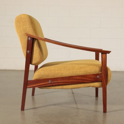 Armchair, Teak Foam and Fabric, Italy 1960s Italian Prodution