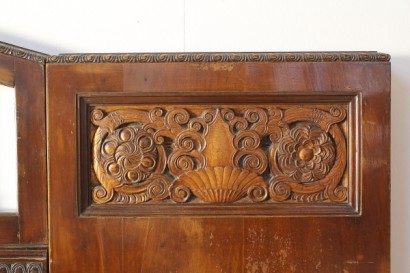 Bottega del 900, complete furnishings, room 900, neo-renaissance room, room destination Italy, Walnut room, bedroom, double bed, closet, Dresser, pair of nightstands, bed, bedside tables, bedroom of 900, room 900