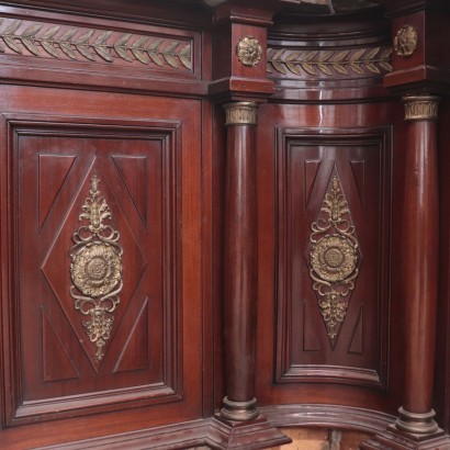 Shop Counter, Mahogany Marble and Bronze, Italy 19th Century