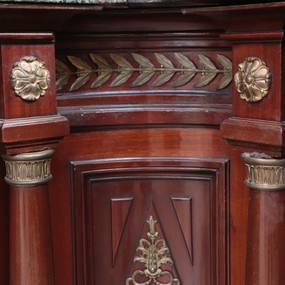 Shop Counter, Mahogany Marble and Bronze, Italy 19th Century