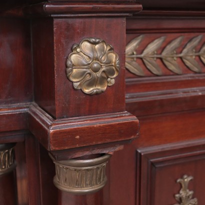 Shop Counter, Mahogany Marble and Bronze, Italy 19th Century