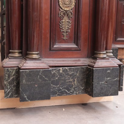 Shop Counter, Mahogany Marble and Bronze, Italy 19th Century