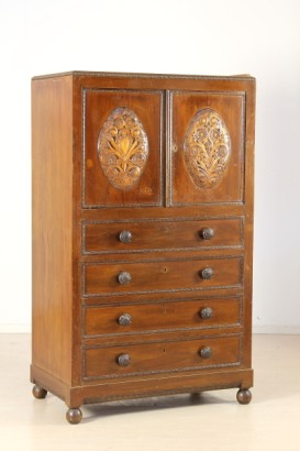 Bottega del 900, complete furnishings, room 900, neo-renaissance room, room destination Italy, Walnut room, bedroom, double bed, closet, Dresser, pair of nightstands, bed, bedside tables, bedroom of 900, room 900