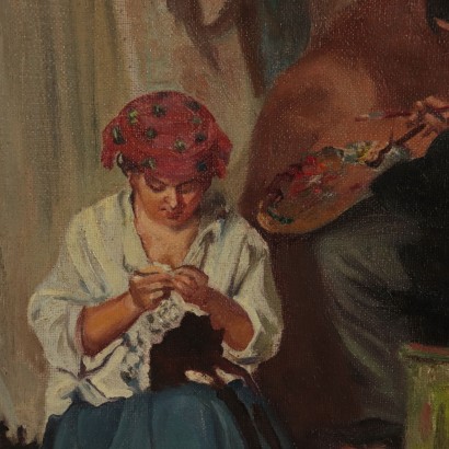 Painter at Work, Oil on Canvas, 19th Century