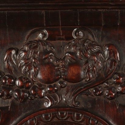 Baroque Wood Panel, Walnut, Italy 17th Century