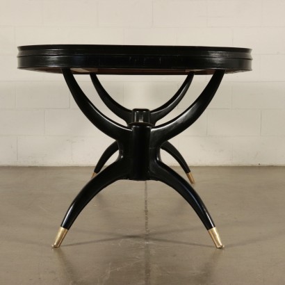 Table, Venner Solid Wood and Brass, Italy 1950s Italian Prodution