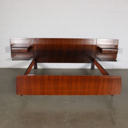 Bed, Rosewood Veneer, Italy 1960s Italian Prodution