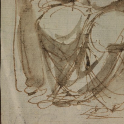 Domenico Paghini, Pen and Watercolor on Paper, 18th Century