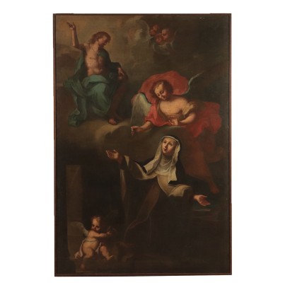 Le Christ ressuscité apparaît à une Sainte Huile sur Toile '600