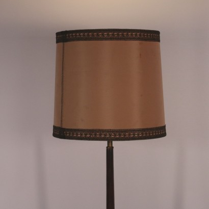 Lamp Stained Wood Brass and Fabric Italy 1940s-1950s